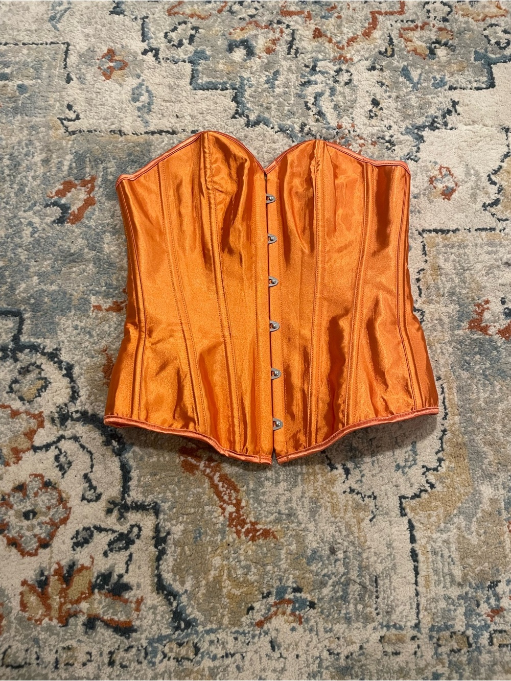 Orange Satin Corset Top - Women